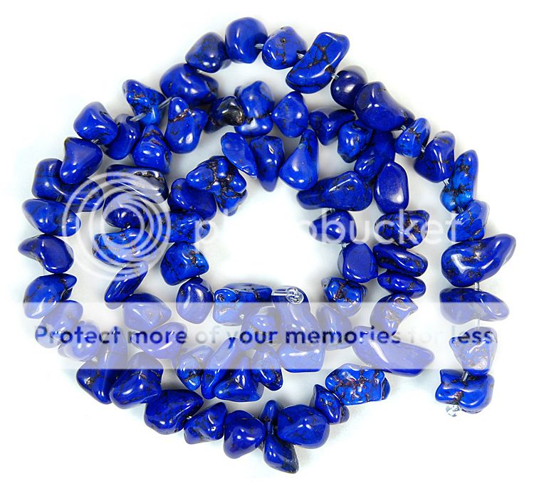 7x10mm blue turquoise freeform beads 15.5"